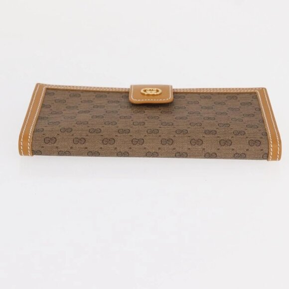 GUCCI Micro GG Supreme Long Wallet PVC Beige Gold - Picture 5 of 16